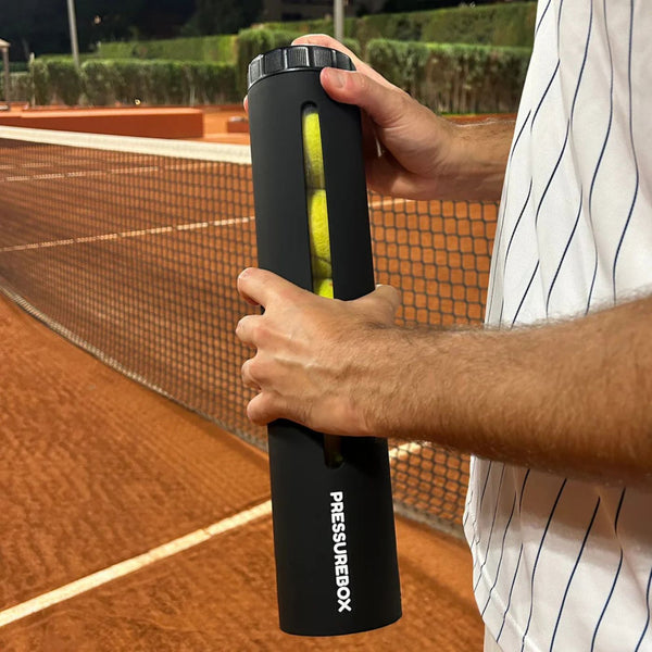 Pressurebox Druckbehälter für Tennis - geschlossen und einsatzbereit