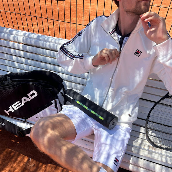 Pressurebox Tennis V2 - Nahaufnahme von Ventil und Deckel